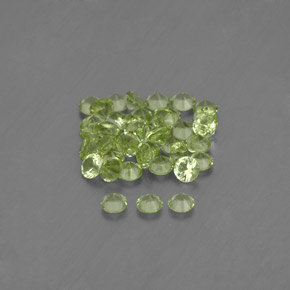 Gemas de peridoto verde natural de 1,50 ct, corte redondo, VVS-VS