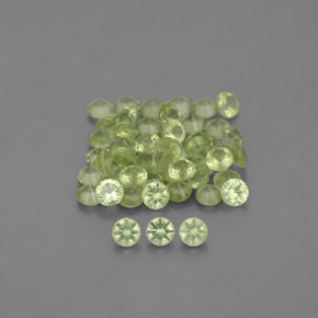 Gemas de peridoto verde natural de  ct, corte redondo, VVS-VS