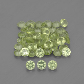 Gemas de peridoto verde natural de  ct, corte redondo, VVS-VS