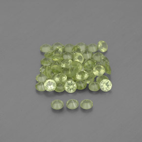 Gemas de peridoto verde natural de  ct, corte redondo, VVS-VS