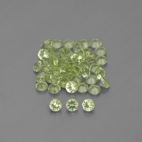 Gemas de peridoto verde natural de  ct, corte redondo, VVS-VS