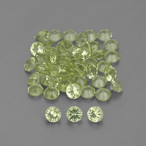 Gemas de peridoto verde natural de  ct, corte redondo, VVS-VS