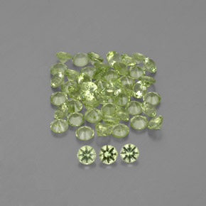 Gemas de peridoto verde natural de 1,47 ct, corte redondo, VVS-VS