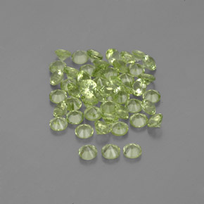 Gemas de peridoto verde natural de 1,47 ct, corte redondo, VVS-VS