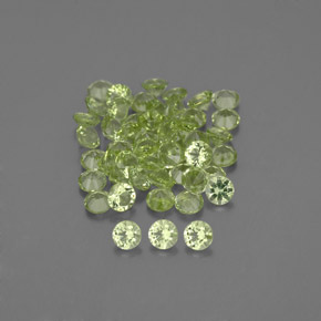Gemas de peridoto verde natural de  ct, corte redondo, VVS-VS