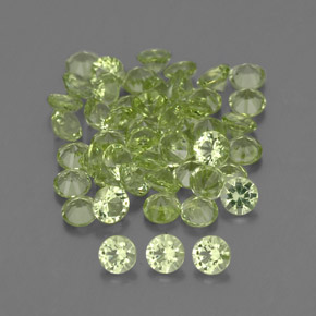 Gemas de peridoto verde natural de  ct, corte redondo, VVS-VS