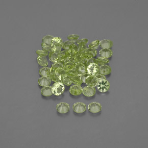 Gemas de peridoto verde natural de  ct, corte redondo, VVS-VS