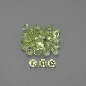 Gemas de peridoto verde natural de  ct, corte redondo, VVS-VS