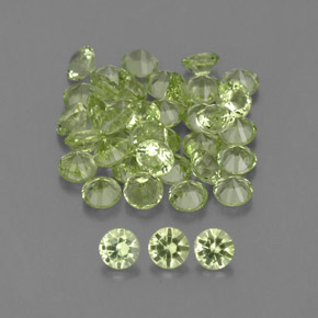 Gemas de peridoto verde natural de  ct, corte redondo, VVS-VS