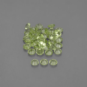 Gemas de peridoto verde natural de  ct, corte redondo, VVS-VS