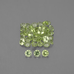 Gemas de peridoto verde natural de  ct, corte redondo, VVS-VS