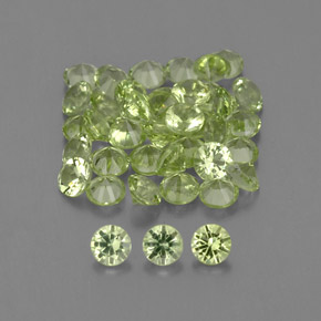 Gemas de peridoto verde natural de  ct, corte redondo, VVS-VS
