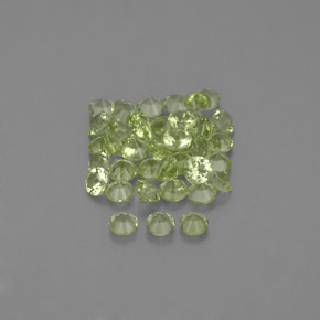 Gemas de peridoto verde natural de  ct, corte redondo, VVS-VS