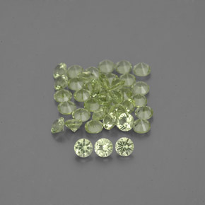 Gemas de peridoto verde natural de  ct, corte redondo, VVS-VS