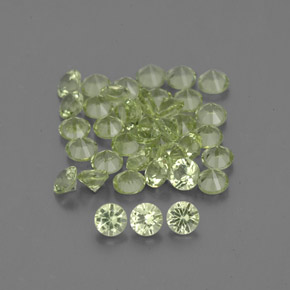 Gemas de peridoto verde natural de  ct, corte redondo, VVS-VS