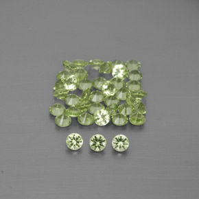 Gemas de peridoto verde natural de  ct, corte redondo, VVS-VS
