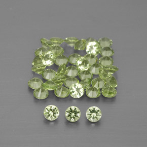 Gemas de peridoto verde natural de  ct, corte redondo, VVS-VS