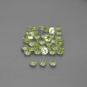 Gemas de peridoto verde natural de  ct, corte redondo, VVS-VS