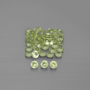 Gemas de peridoto verde natural de  ct, corte redondo, VVS-VS
