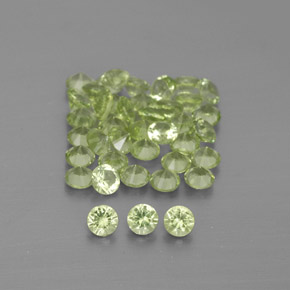 Gemas de peridoto verde natural de  ct, corte redondo, VVS-VS