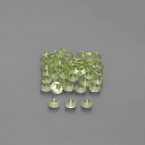 Gemas de peridoto verde natural de  ct, corte redondo, VVS-VS