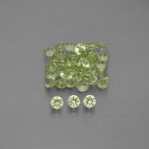 Gemas de peridoto verde natural de  ct, corte redondo, VVS-VS