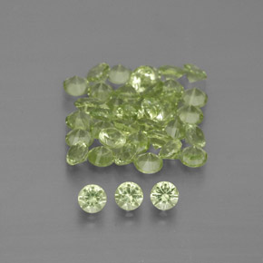 Gemas de peridoto verde natural de  ct, corte redondo, VVS-VS