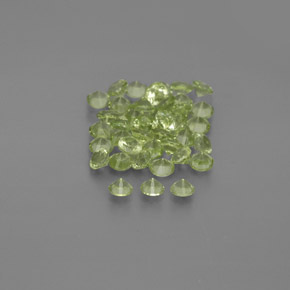 Gemas de peridoto verde natural de  ct, corte redondo, VVS-VS