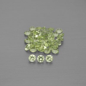 Gemas de peridoto verde natural de  ct, corte redondo, VVS-VS