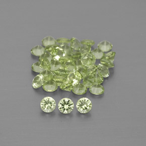 Gemas de peridoto verde natural de  ct, corte redondo, VVS-VS
