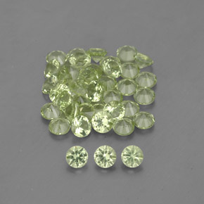 Gemas de peridoto verde natural de 1,46 ct, corte redondo, VVS-VS