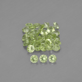 Gemas de peridoto verde natural de  ct, corte redondo, VVS-VS