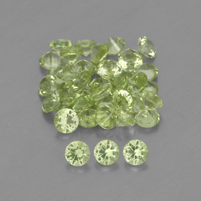 Gemas de peridoto verde natural de  ct, corte redondo, VVS-VS