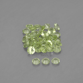 Gemas de peridoto verde natural de  ct, corte redondo, VVS-VS