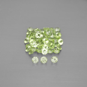 Gemas de peridoto verde natural de  ct, corte redondo, VVS-VS