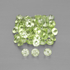 Gemas de peridoto verde natural de  ct, corte redondo, VVS-VS