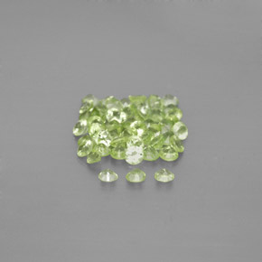 Gemas de peridoto verde natural de  ct, corte redondo, VVS-VS