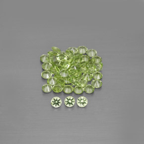 Gemas de peridoto verde natural de  ct, corte redondo, VVS-VS