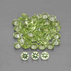 Gemas de peridoto verde natural de  ct, corte redondo, VVS-VS