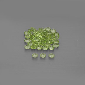 Gemas de peridoto verde natural de  ct, corte redondo, VVS-VS