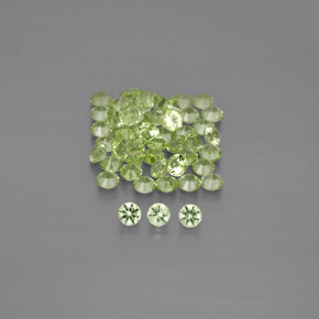 Gemas de peridoto verde natural de 1,48 ct, corte redondo, VVS-VS