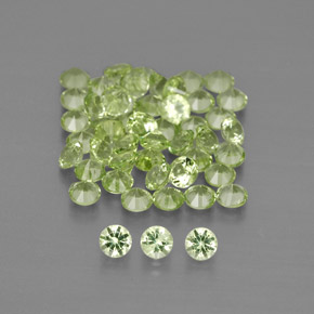 Gemas de peridoto verde natural de 1,48 ct, corte redondo, VVS-VS