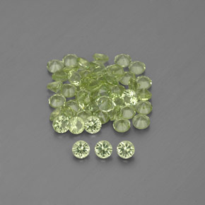 Gemas de peridoto verde natural de  ct, corte redondo, VVS-VS