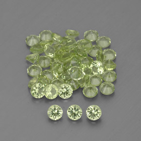 Gemas de peridoto verde natural de  ct, corte redondo, VVS-VS