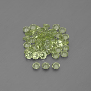 Gemas de peridoto verde natural de  ct, corte redondo, VVS-VS