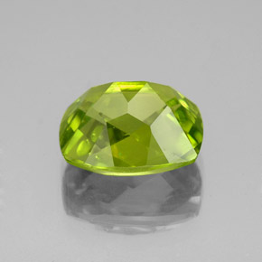 Peridoto verde natural de 3,26 ct, corte cojín, VS-SI