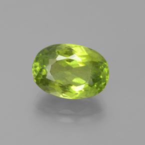 Peridoto verde natural de 5,47 ct, corte óvalo, VS
