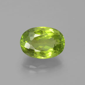 Peridoto verde natural de 5,47 ct, corte óvalo, VS