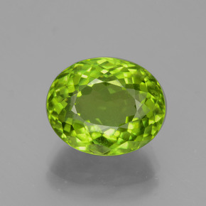 Peridoto verde natural de 5,79 ct, corte óvalo, VS