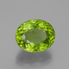 Peridoto verde natural de 5,79 ct, corte óvalo, VS